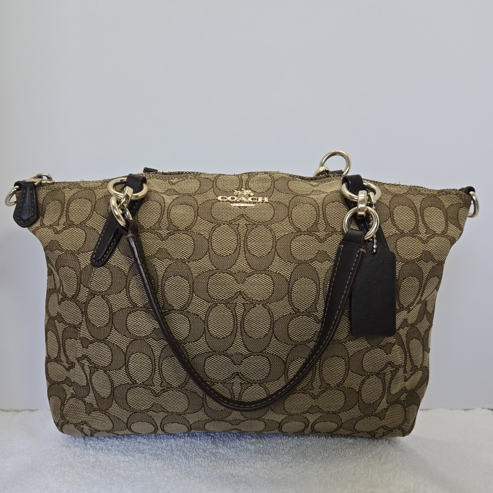 Coach Signature Kelsey F36625 Brown Orig Hangtag **MISSING SHOULDER STRAP**
